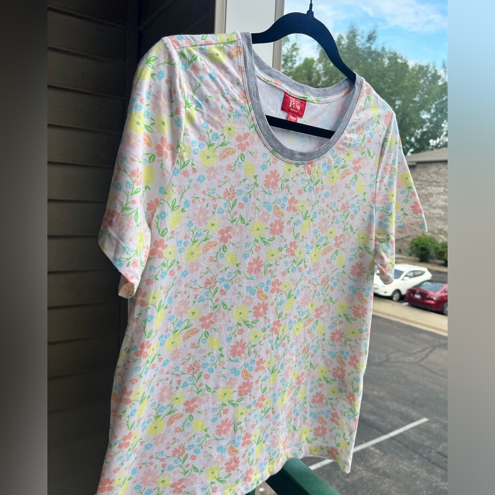 🆕🌼🌿🌸FamilyPJs by Macy’s Large Cotton T-Shirt Top Pastel Lounge Sleepwear Casual - Picture 6 of 13